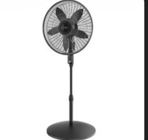 lot 44746 image: Lasko 18 Stand Oscillating Fan Black Adjustable Height Remote Control
