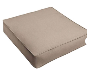 lot 44751 image: Sorra Home Sunbrella Revive Sand Square Outdoor Seat Cushion.  25 x 23.  Tan