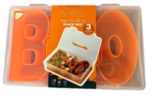 lot 44400 image: Lot of 4-Cook Color 3-Compartment Divided Serving Tray Snack Boxes with Lid and Handle