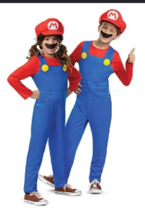 lot 44430 image: Mario Bros. Character Costume Set Kids 2-Piece Red Blue