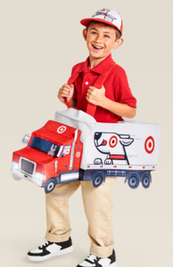 lot 44436 image: Works Size 4-5T costume.  Target Toy Truck Playset Red Cab with Trailer