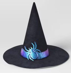 lot 44518 image: Lot of 3-two Black Witch Hats with Spider and Web Design and a pink witch hat(see all photos)