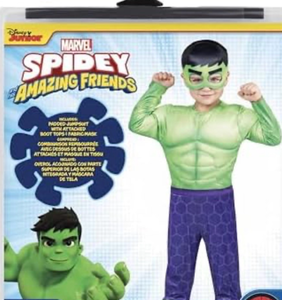 lot 44223 image: Size 2T-Marvel Spidey Amazing Friends Hulk Costume with Mask