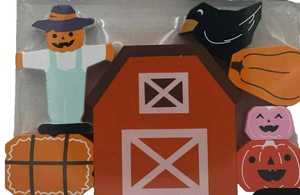 lot 44362 image: Halloween Decorative Cutouts Set Pumpkin Scarecrow Barn Bird
