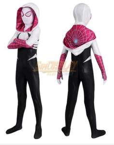 lot 44363 image: Size S.  Spider-Gwen Costume Bodysuit with Hood and Gloves