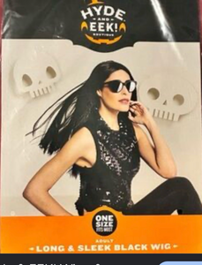 lot 44375 image: Hyde & EEK Long & Sleek Black Wig One Size Adult