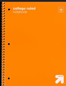 lot 44388 image: Lot of 6-up&up College Ruled Notebook 70 Sheets 7.5 x 10.5 in