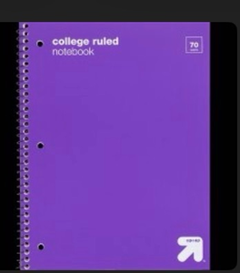 lot 44389 image: Lot of 6-College Ruled Notebook 70 Sheets Spiral Bound