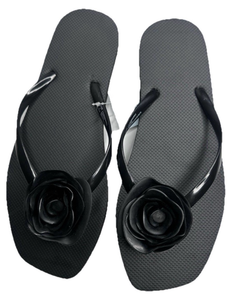 lot 44391 image: Womens Sandals with Floral Embellishment Black Size 8