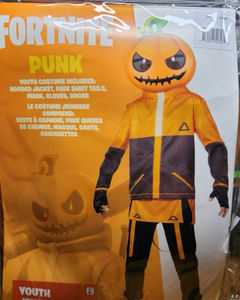 lot 44526 image: Fortnite Punk Youth Costume Hooded Jacket Mask Gloves Socks