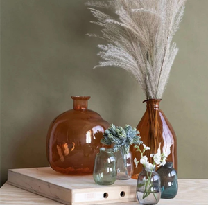 lot 44556 image: Glass vases, Mushrooms, Taper Candles and more.  See actual pictures.