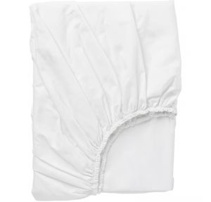 lot 44561 image: Twin White Fitted Sheet with Elastic Edge