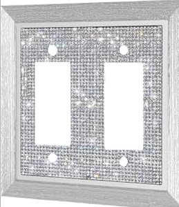 lot 44580 image: Two Double Gang Decora Wall Plates with Glitter Insert