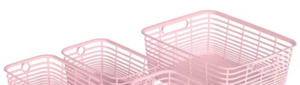 lot 44582 image: Pink Plastic Storage Baskets Set of 4