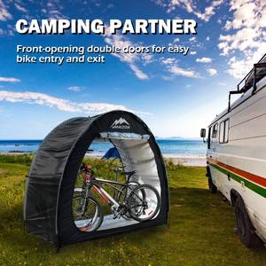 lot 18522 image: 78.8 x 31.5 x 65 in, Outdoor Bike Covers Storage Shed Tent,210D Oxford Thick Waterproof Fabric,Outdoor Aluminum Alloy Bracket Bicycle Storage shed, Neat Tent Bicycle Cover - Retail $40