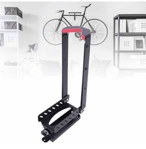 lot 18524 image: Heavy Duty Swivel Bike Wall Mount Bracket - Holds Up to 77 lbs - Adjustable Slotted Wheel Bay - Premium Materials - Folds Up When Not In Use - Retail $50
