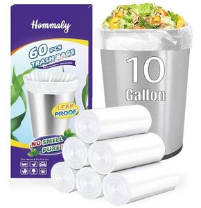 lot 18538 image: 10 Gallon 60pcs Medium Clear Trash Bags Strong Clear Garbage Bags, Bathroom Trash Can Bin Liners, Plastic Bags for Office Home Kitchen, Waste Basket Liner, Fit 30 Liter, 10 Gal - Retail $7