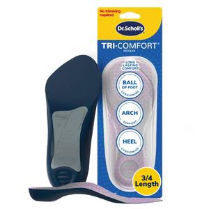lot 64427 image: Dr. Scholls Tri-Comfort Insoles, Shoe Inserts for Women, Size 6-11, 1 Pair, 34 Length - Retail $10