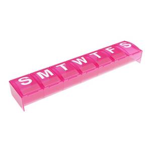 lot 64462 image: Ezy Dose Weekly (7-Day) Pill Organizer, 2X-Large Medicine Case, Pink - Retail $6