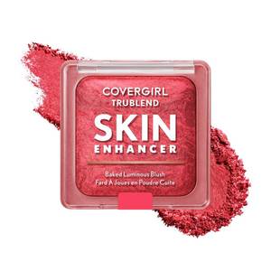 lot 64472 image: COVERGIRL TruBlend Skin Enhancer Baked Luminous Blush, with Hyaluronic Acid & White Rose Extract, Blends Seamlessly - Strawberry Drizzle (Bright Red with Light Red Swirls) - Retail $10