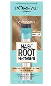 lot 64484 image: LOreal Paris Magic Root Permanent Hair Color Kit, 100% Gray Hair Coverage In Just 10 Minutes, Precision Brush Applicator for Seamless Application, 7 Dark Blonde (1 Count) - Retail $8