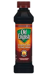 lot 64502 image: Old English Scratch Cover Dark Wood Furniture Polish, 8oz Bottle - Retail $7