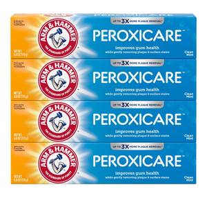 lot 64544 image: ARM & Hammer Peroxicare Toothpaste, Clean Mint, 6.0 oz, 4-Pack - Retail $14
