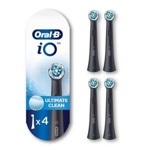 lot 64547 image: Oral-B iO Series Ultimate Clean Electric Toothbrush Replacement Brush Heads for an Oral-B Electric Toothbrush, 4 Count, Black - Retail $40