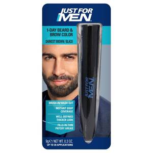 lot 64597 image: JUST FOR MEN 1-Day Beard & Brow Color, Temporary Color, Darkest BrownBlack - Retail $12