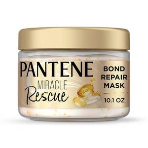 lot 64612 image: Pantene Miracle Rescue Hair Mask, Intensive Bond Repair with Melting Pro-V Pearls, Melts Away Damage, Builds Bonds, Strengthens Against Damage, Deep Conditioning for Dry Damaged Hair, 10.1 fl oz - Retail $13