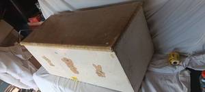 lot 34686 image: Vintage quilted vinyl toy chest, mid-century nursery storage box