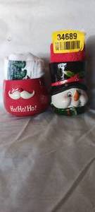 lot 34689 image: Two Christmas Coffee mugs with Holiday hand towels