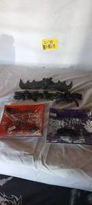 lot 34702 image: Two Halloween platters, along with Halloween decorbats