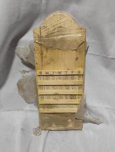 lot 34768 image: Wooden perpetual wall calendar