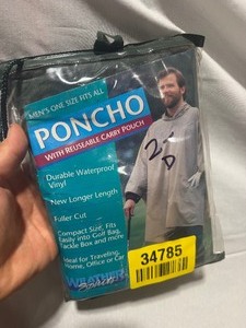 lot 34785 image: Mens one-size-fits-all rain poncho