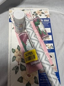 lot 34795 image: Stencil adhesive spray, with stencil and wallpaper kit