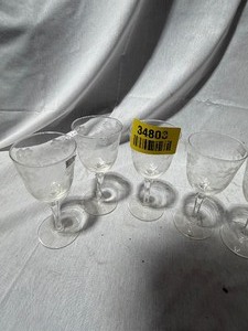lot 34803 image: Set of vintage clear footed glassware