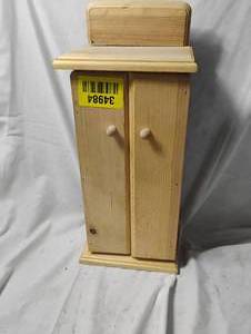 lot 34984 image: Wooden Small Doll Storage Cabinet.
