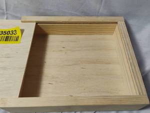 lot 35033 image: Wood paper storage box with sliding lid for office desk