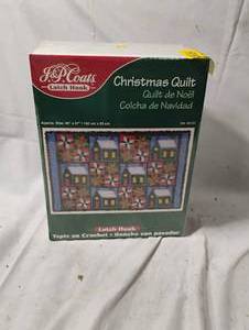 lot 35034 image: 40x27 in Christmas latch hook quilt