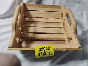 lot 35042 image: Wooden Fruit basket