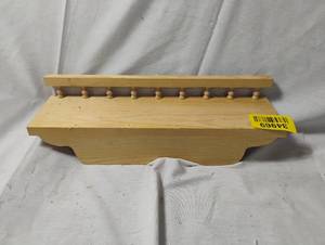 lot 34969 image: Light wood decorative wall shelf