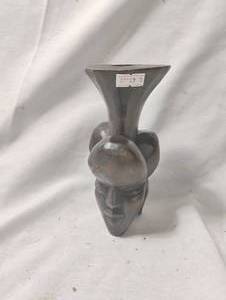 lot 34971 image: Decorative wood-carved candle holder