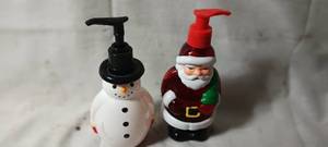 lot 34952 image: Christmas Santa and snowman soap dispensers