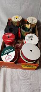 lot 34961 image: Christmas colored ribbon in a variety of colors and sizes