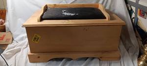 lot 35046 image: Wooden Man Made Storage Sitting Container.