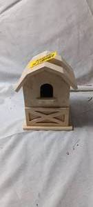 lot 35056 image: Wooden birdhouse that can stand alone as is or be painted