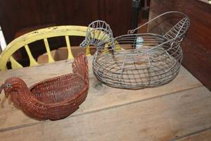 lot 4443 image: Wire Egg Basket and More