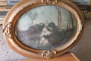 lot 4549 image: Antique Oval Picture 25 x 19