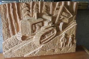 lot 4559 image: Hand Carved Picture 14 x 19